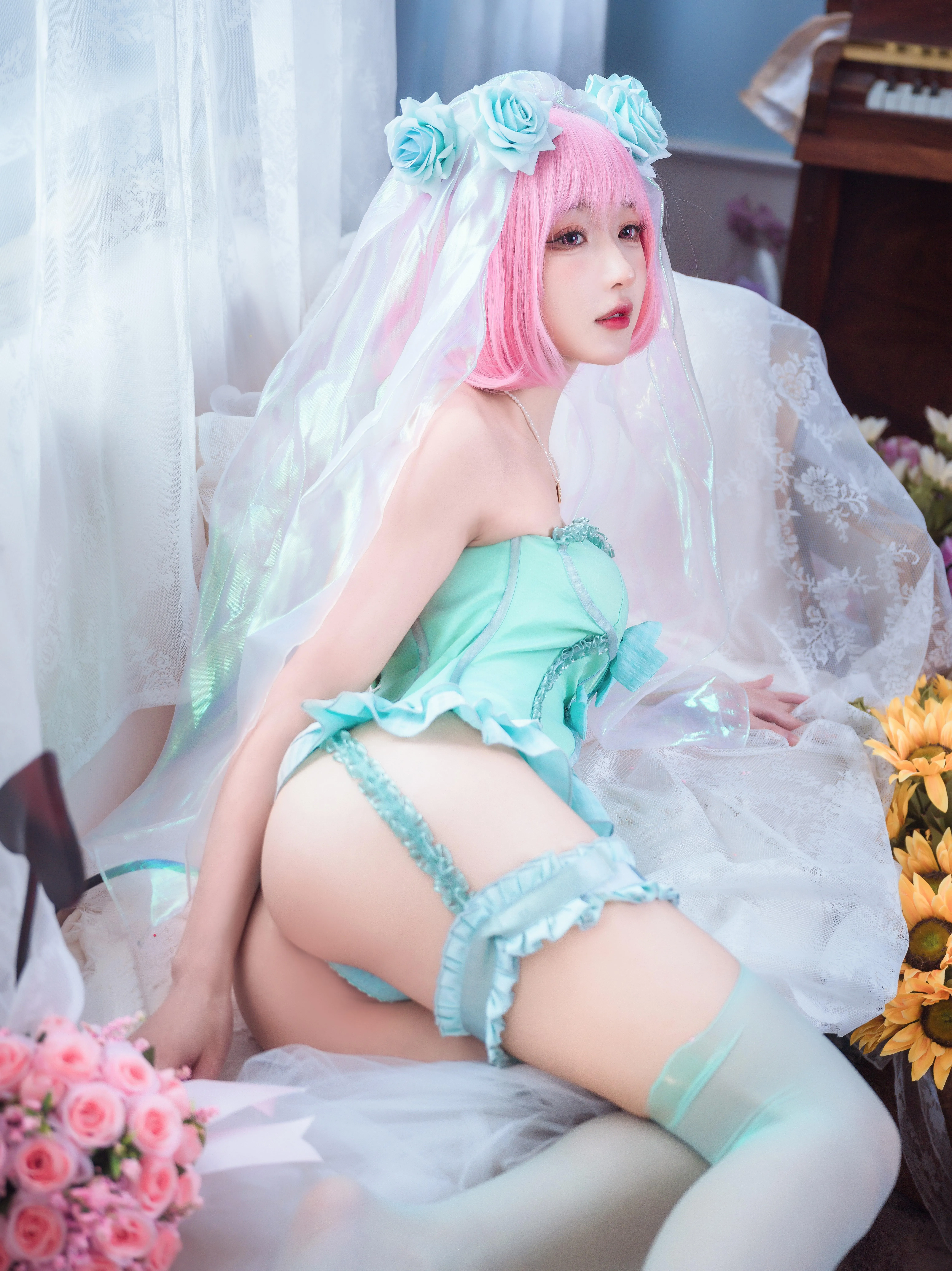 阿包也是兔娘 – NO.81 梦梦 婚纱内衣 [34P]插图